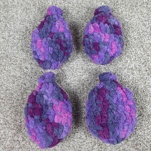 Handmade Reusable Crochet Water Balloons Set of 4 Purple Pink Variegated Yarn